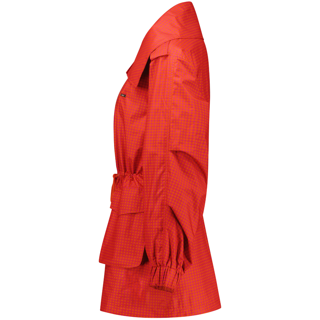 Marlow Women&#39;s Rain Jacket - Blood Orange/Fuchsia Check