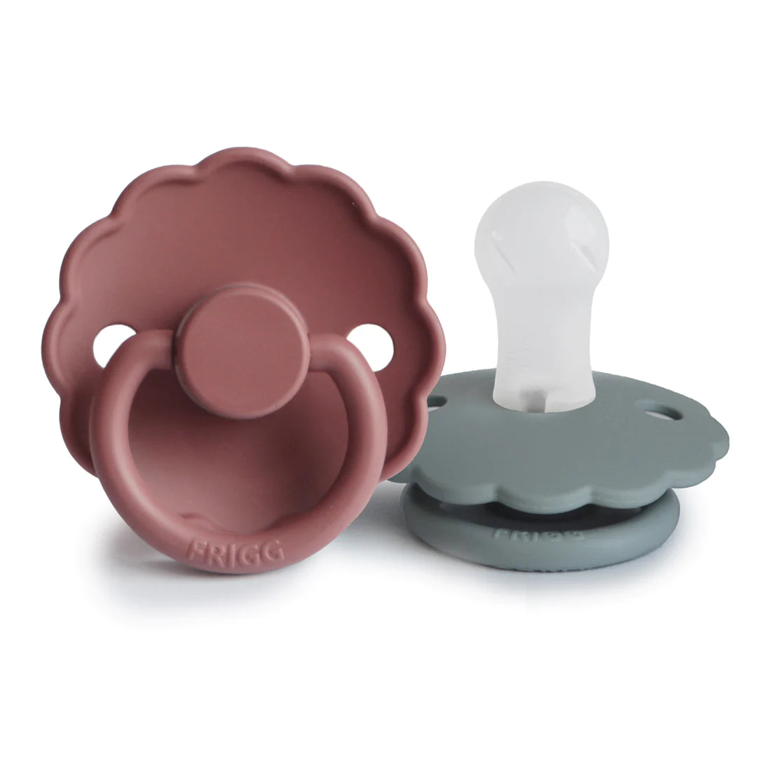Daisy Pacifier - French Grey/Woodchuck Silicone