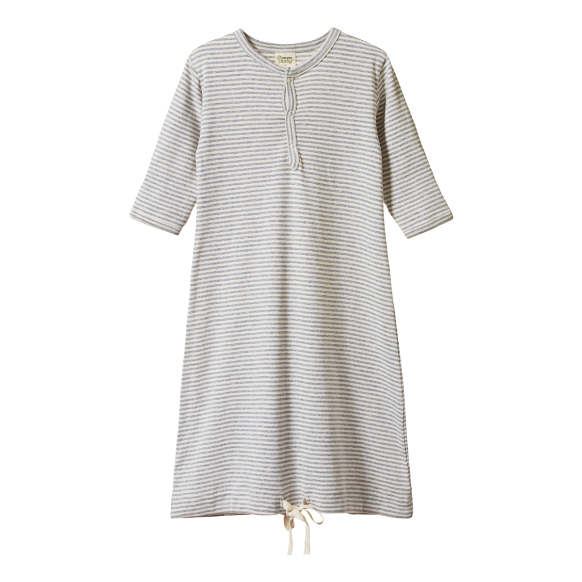 Sleeping Gown || Grey Marl Stripe