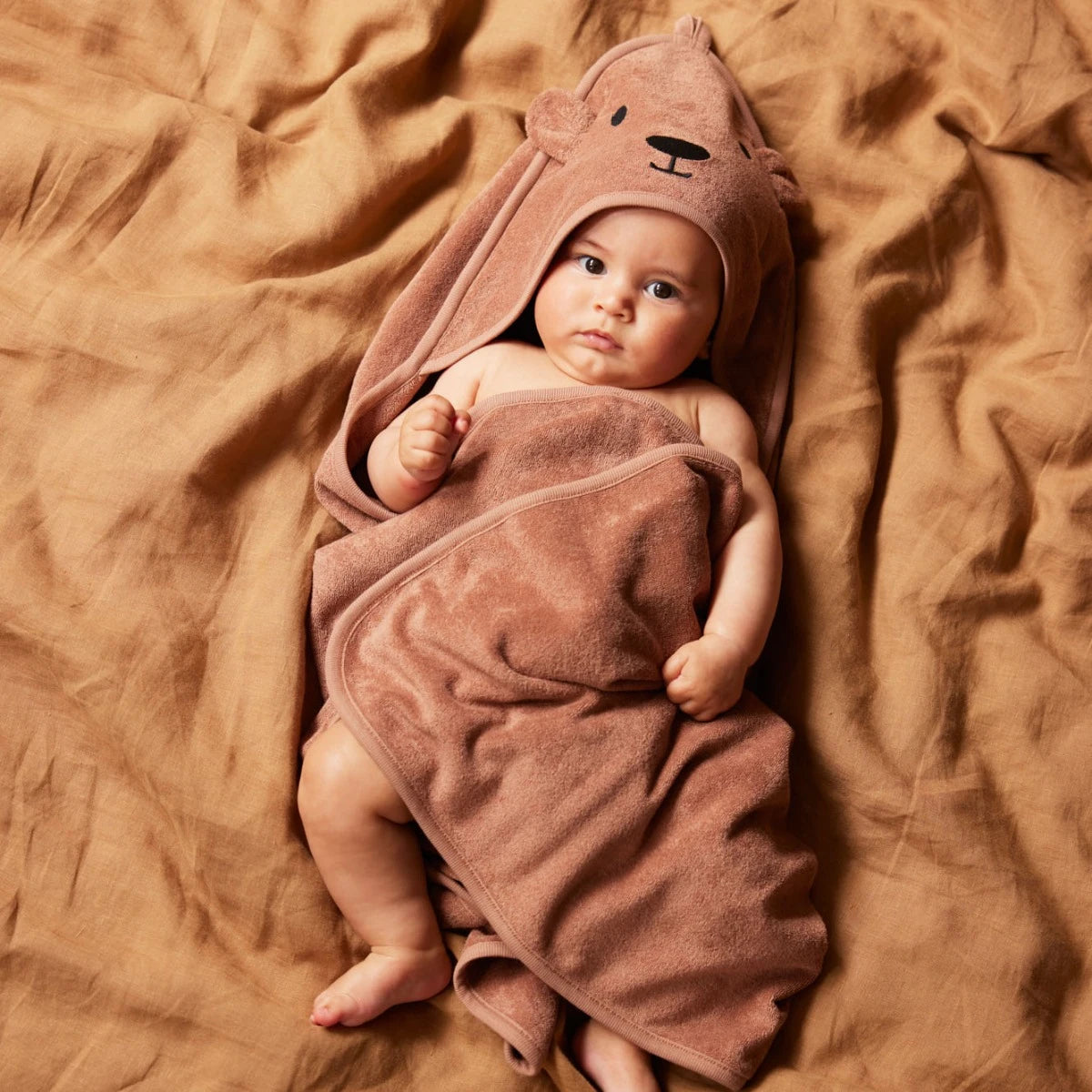 Bear Hooded Towel || Hazelnut