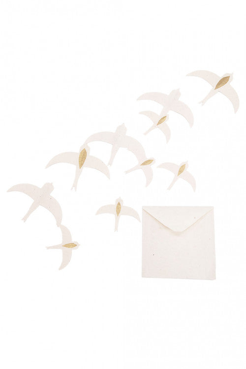Swallows Set of 10 - 100% Lokta Paper