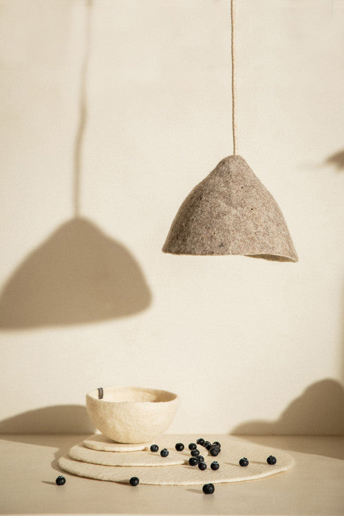 Reversible Tipi Lampshade S || Natural/Light Stone