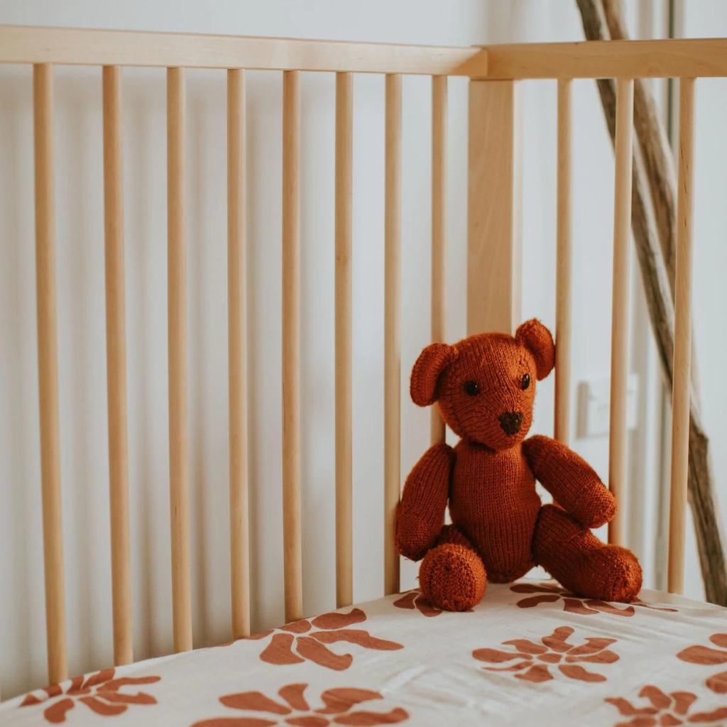 Fitted Cot Sheet | Hibi Rust