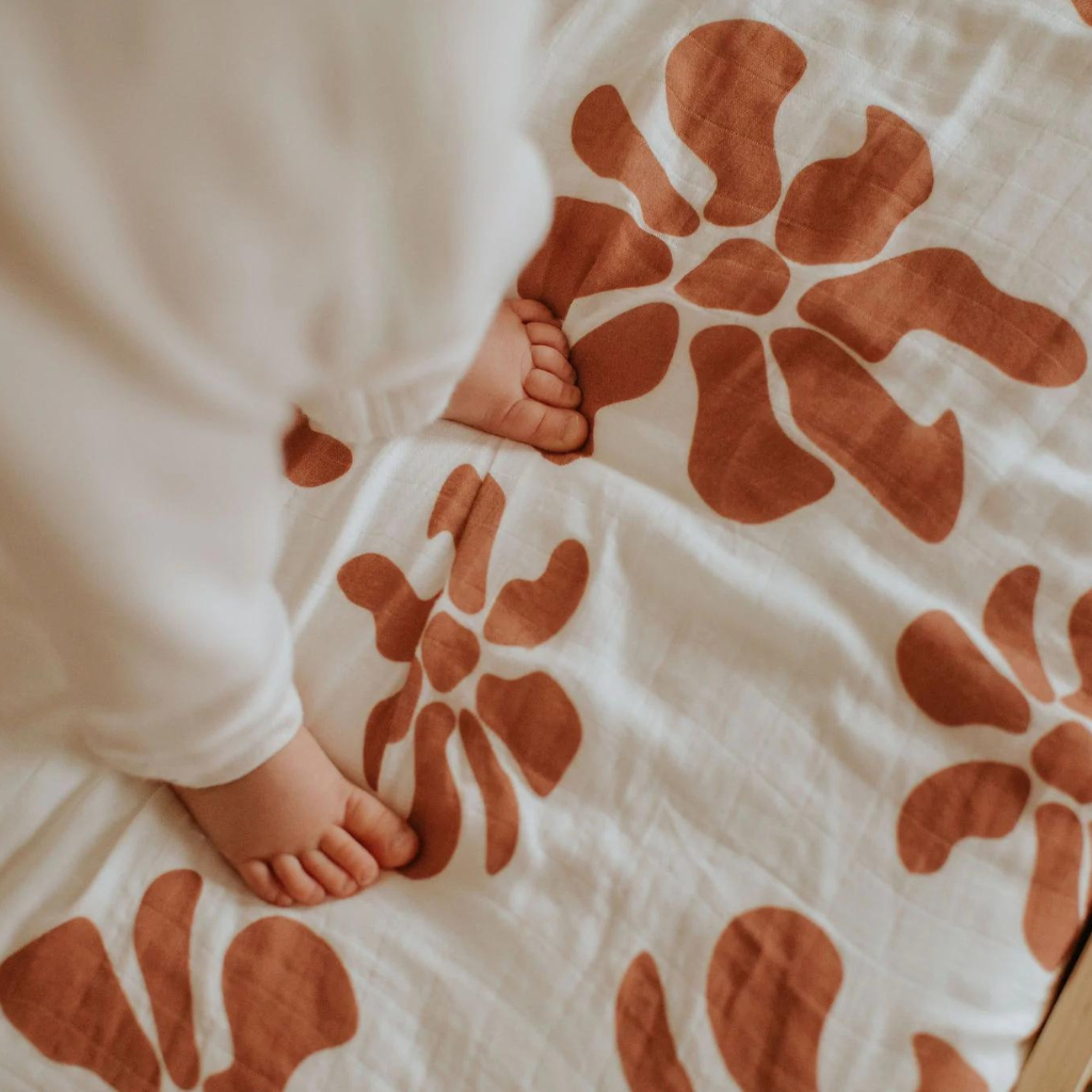 Fitted Cot Sheet | Hibi Rust