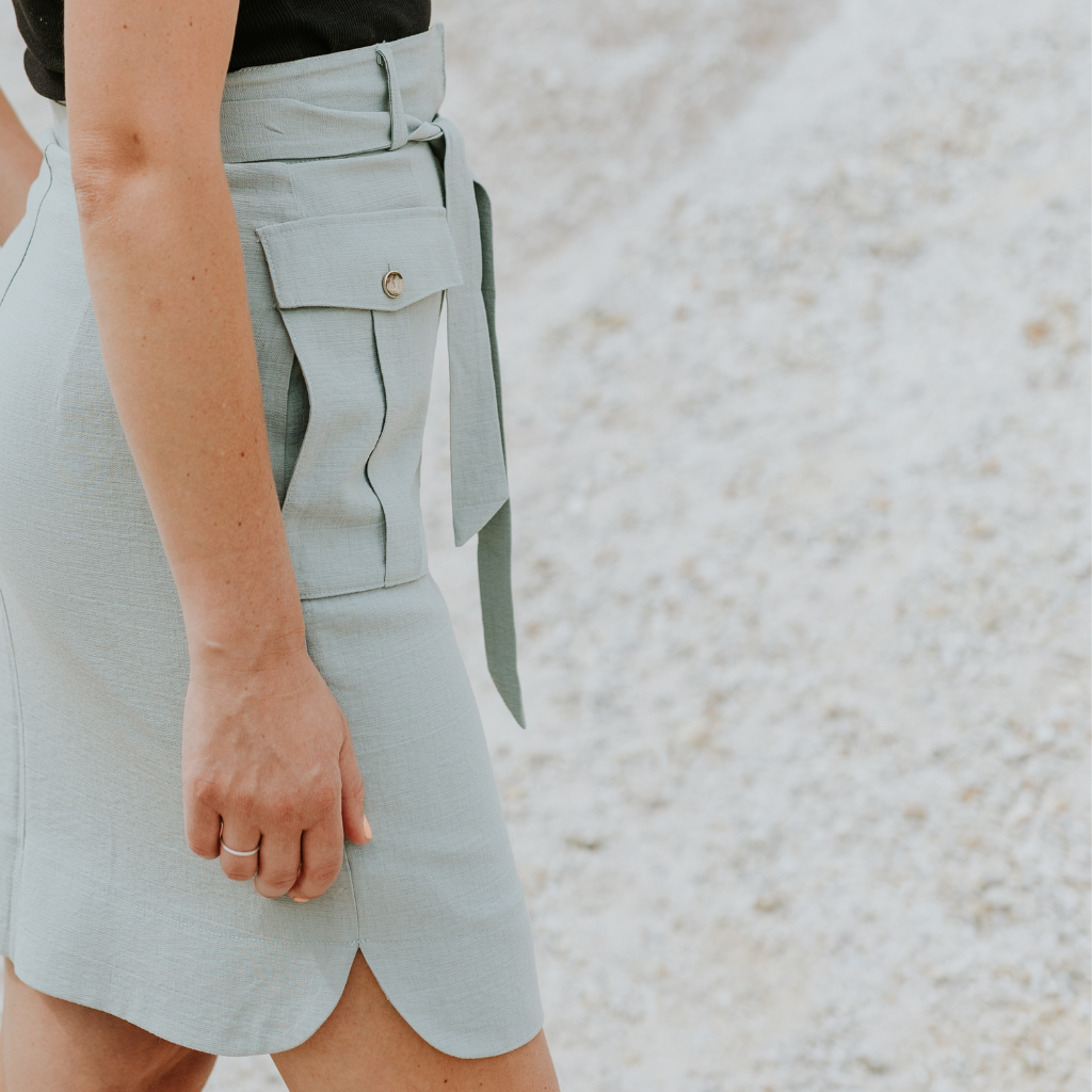 Lanii Women&#39;s Mid Length Skirt - Slate Grey