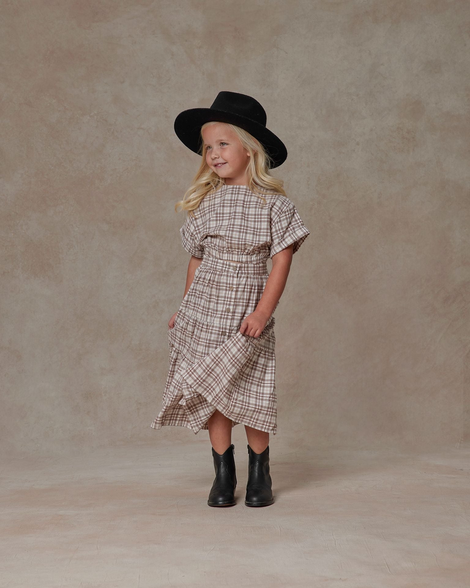 joelle skirt || mocha plaid - Rylee + Cru | Kids Clothes | Trendy Baby Clothes | Modern Infant Outfits |