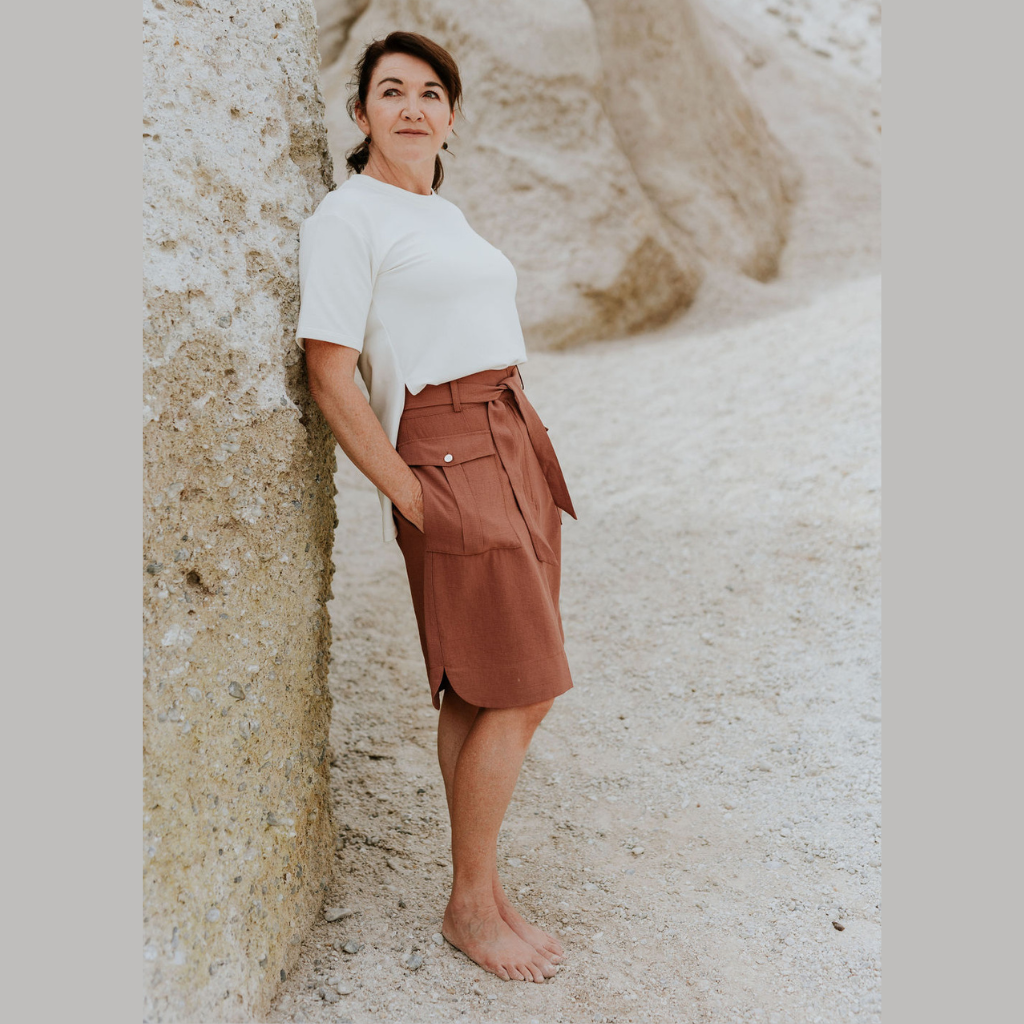 Lanii Women&#39;s Mid Length Skirt - Desert