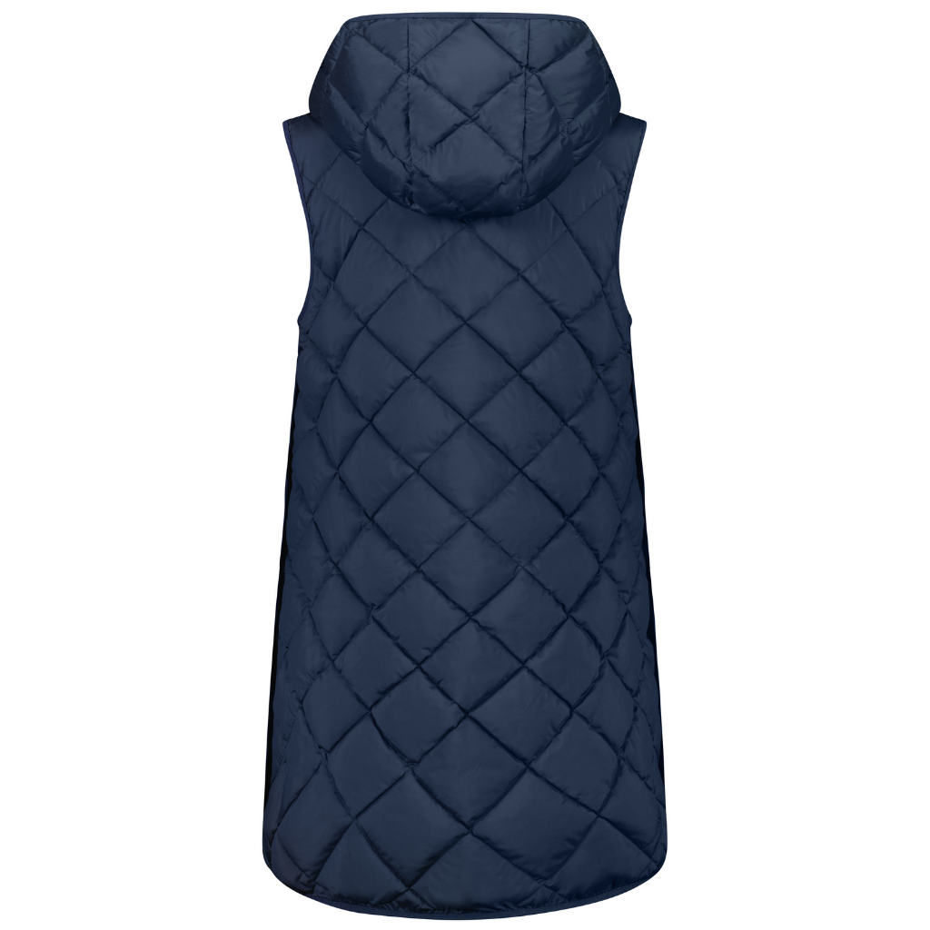Mae Quilted Long Vest - Midnight Blue