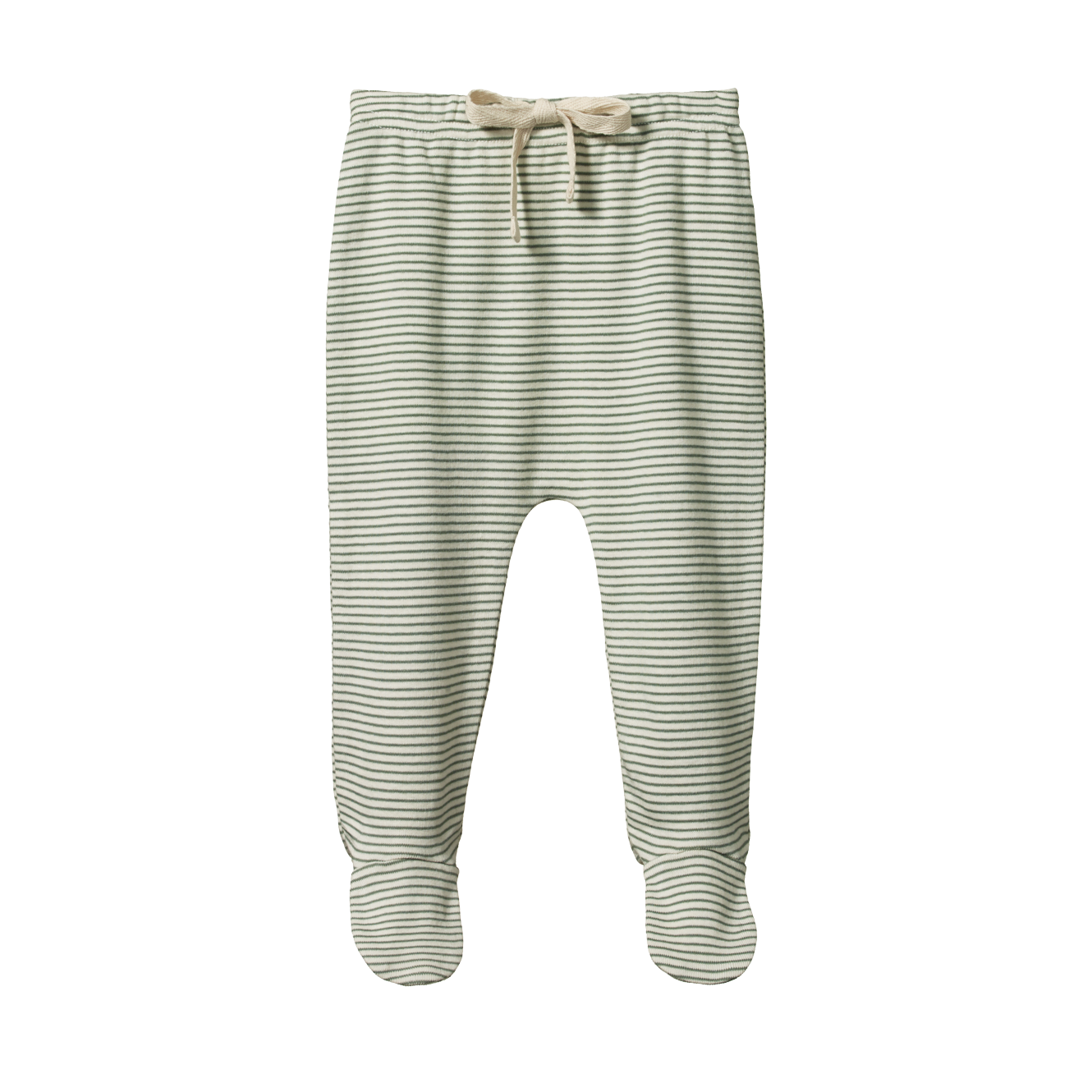 Footed Rompers - Nettle Pinstripe