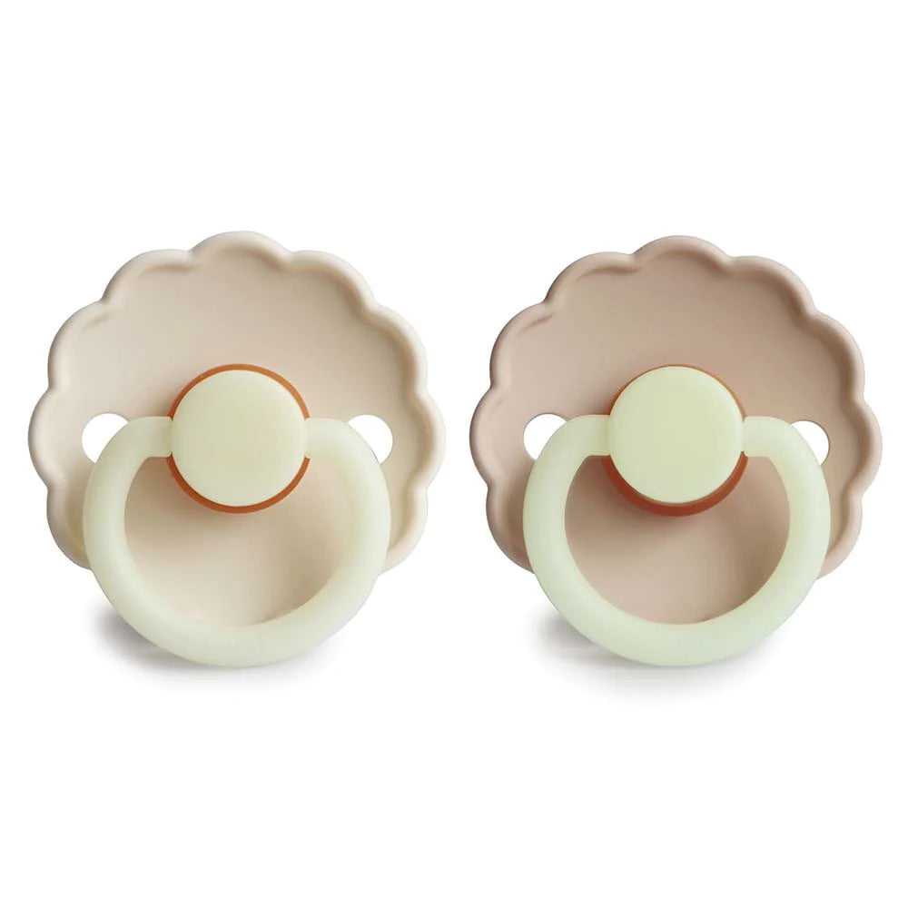 FRIGG Daisy Night Pacifier - Cream/Croissant