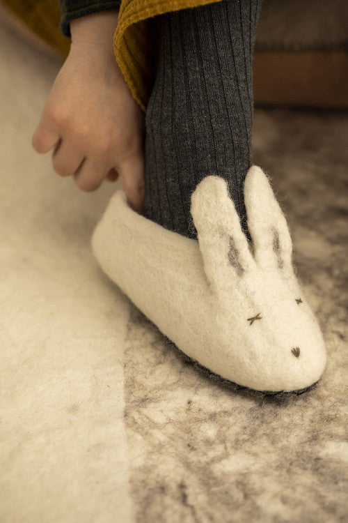 Bunny Slippers Felt || Natural