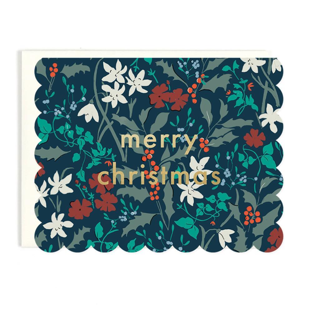 Merry Christmas -  Scalloped Floral