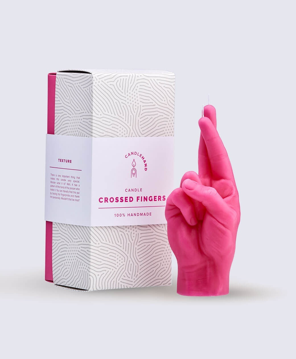 Crossed Fingers Hand Candle - Pink