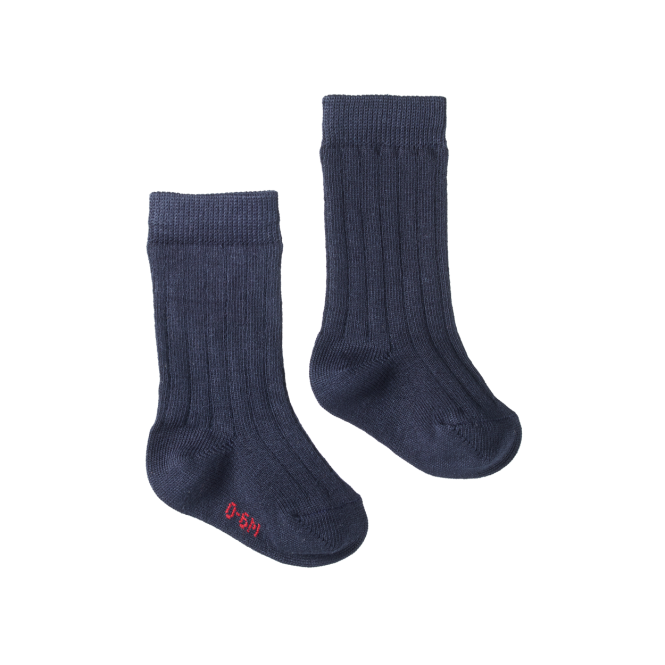 Organic Cotton Rib Socks - Navy - William Bee